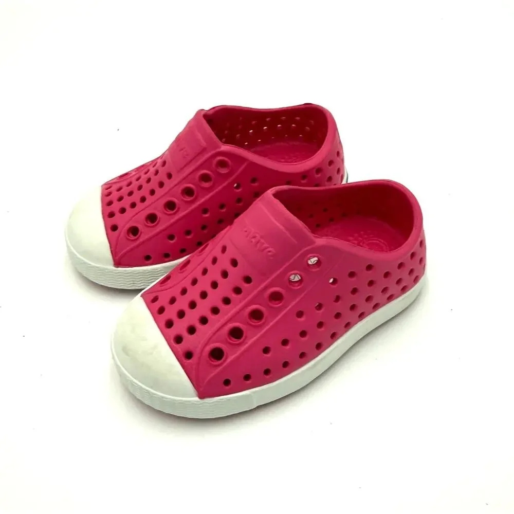 Native Jefferson Child Shoes - Hollywood Pink/Shell White - c4 (toddler 4)